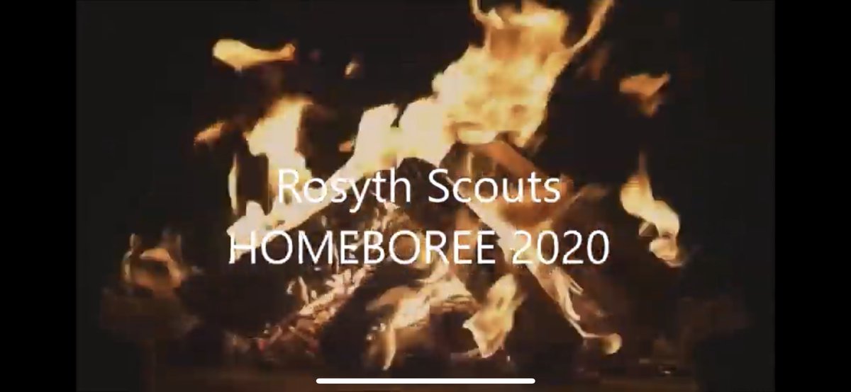 Mhairigirl's tweet image. Campfire time!  In front of the telly rather than an actual fire! We did do marshmallows though. @RosythScouts #Homeboree2020
