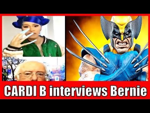 P4Conservatives's tweet photo. Cardi B asks Bernie "Why You Endorsing Biden?" while doing a horrible Wolverine impression 
https://t.co/aGVgSibYsj

#cardibiscancelled #cardib #CardiB #berniesandersisoverparty #bernielost #wolverine #Trump2020Landslide #KAG https://t.co/nR5ReIjYny