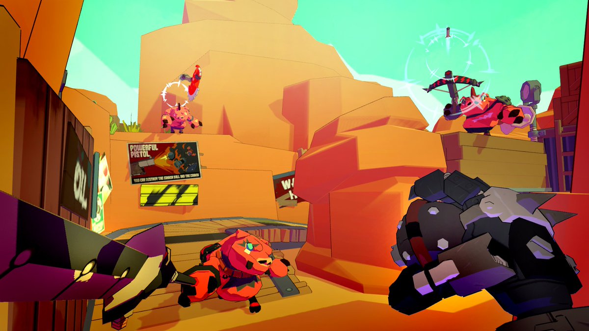 The Pig Brothers gang is well equipped to fight the Wolf. Always come prepared with some explosive surprises 💣 

Wishlist #WolfAndPigs on <a href="/Steam/">Steam</a>:
store.steampowered.com/app/1198810/Wo…

#gamedev #screenshotsaturday