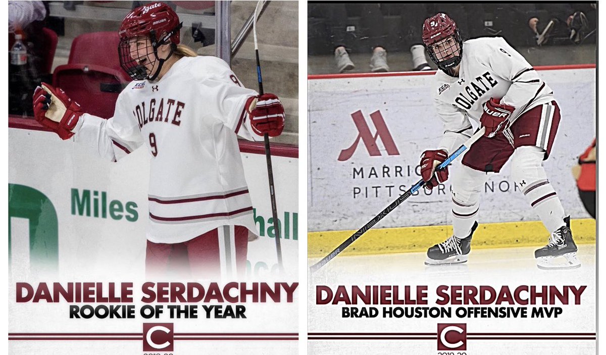 Congratulations <a href="/dserdachny/">Danielle Serdachny</a> on a strong freshman season with <a href="/ColgateWIH/">Colgate Women’s Hockey</a> <a href="/ecachockey/">ECAC Hockey</a> Proud of you. Bright future ahead!