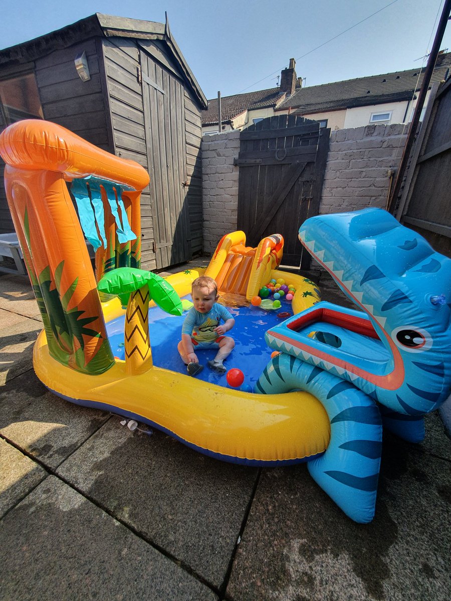 BethhDerbyshire's tweet photo. Fun in the sun, playing the garden and his new pool. Just us 3 my favourite type of days🥰 @JakeAbbott8 https://t.co/CCMubt8F8l