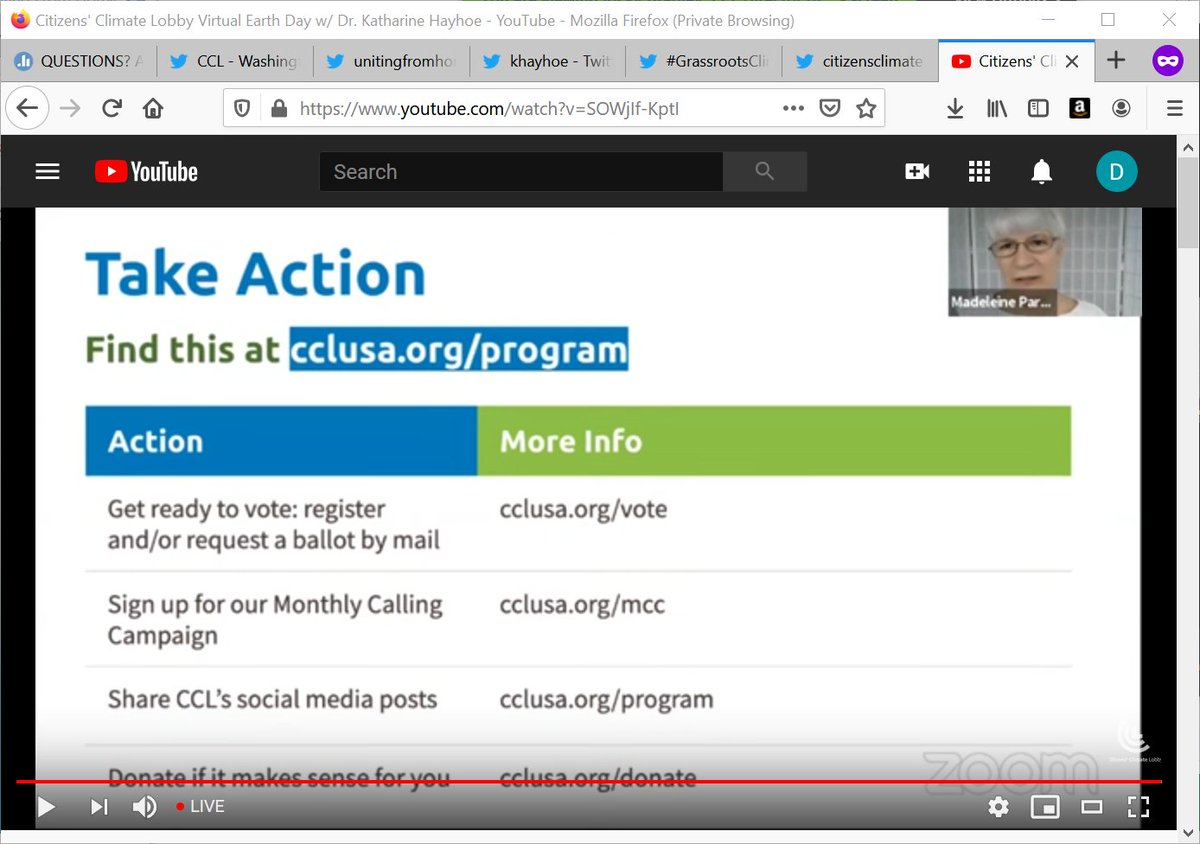 ccl_dc's tweet photo. . @ParaMadeleine from @CitizensClimate is giving us #ClimateActions we can take, Right Now
#ClimateActionNow #UnitingFromHome https://t.co/6JfDZ2nQm5