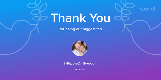 Our biggest fans this week: RippleDriftwood. Thank you! via https://t.co/2skkuE3lr8 https://t.co/5Ru