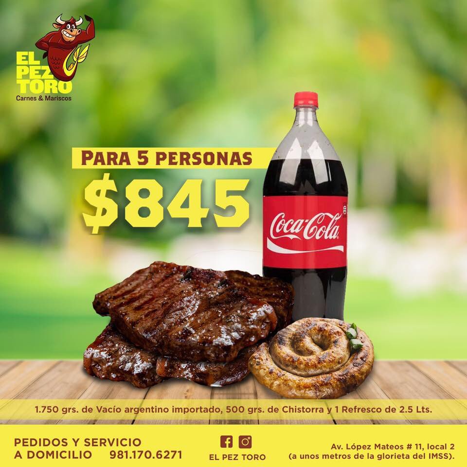 elpeztoro's tweet photo. Quédate en casa con un delicioso paquete para 5 personas:
🥩 1.750 grs de vacío argentino importado
🥓500 grs de chistorra                      
🥤Refresco de 2.5 litros               
Listo para comer.                               
📲Pedidos al 9811706271 https://t.co/fhb83KhZ83