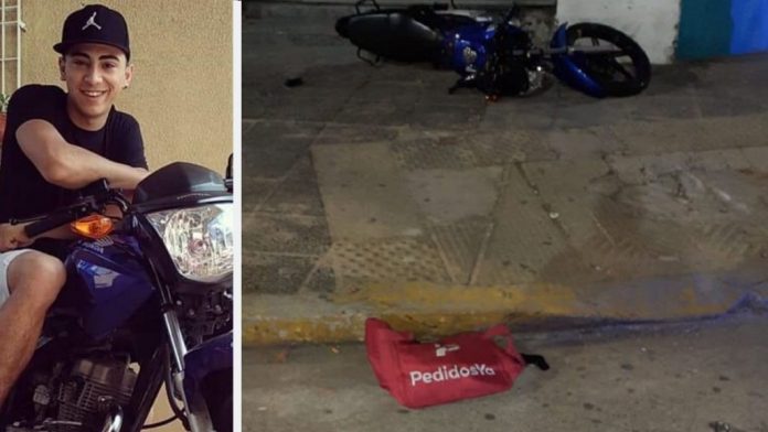 JuvTrabajadora's tweet photo. Ayer murió atropellado un pibe, repartidor de PedidosYa. En estos tiempos de crisis, donde a la juventud solo nos dejan como opción dejar nuestras vidas en un trabajo que nos da migajas se nos hierve la sangre, la bronca la convertimos en militancia organizada ¡JUSTICIA X FRANCO! https://t.co/gaxsgY793P