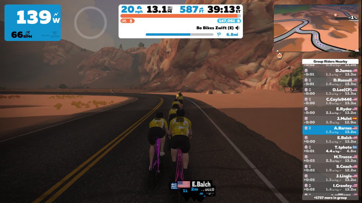 WABAU83's tweet photo. Big international group this morning for the @BoBikesBama virtual ride. Donate to build storm shelters and support the tornado victims of Alabama. @GoZwift #BoBikesZwift #BoBikesBama #WDE https://t.co/WyhKv4tP6r
