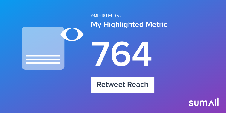 Mimi9596_twt's tweet photo. My week on Twitter 🎉: 17 Mentions, 15 Likes, 3 Retweets, 764 Retweet Reach, 8 Replies. See yours with https://t.co/YQTbaIxi6i https://t.co/geM4iMkWJz