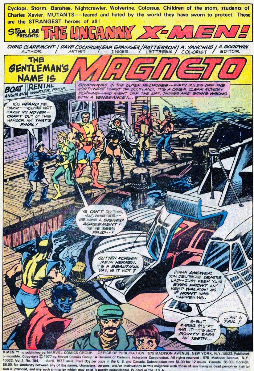 intothisspace's tweet photo. So OH!CON planned for today didn’t happen, but here's the first appearance of #Stornoway in the #Marvel comics universe. X-Men 104 from April 1977. #OHCON https://t.co/s01LQYxT04