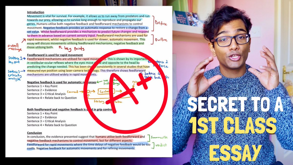 DoctorShaene's tweet photo. @AliAbdaal taught us the mighty #TheEssayMemorisationFramework, now lemme teach you #TheFirstClassEssayFormula. It’s got me a first every year at Cambridge and hopefully it’ll help you too! Check it on on YouTube 😁 
https://t.co/1bSL0vpgDK https://t.co/dhwgXs0ELH