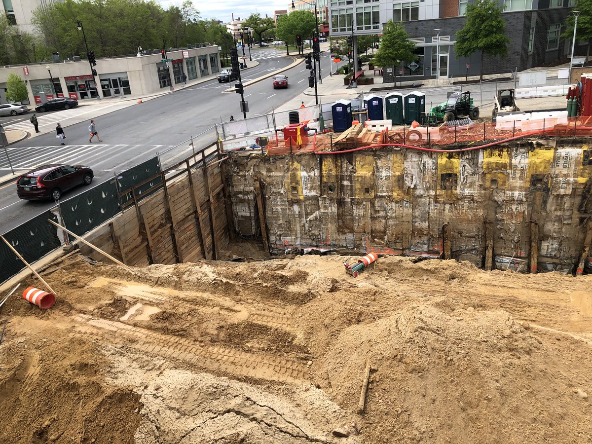 This hole in the ground will become the second phase of MRP’s Washington Gateway: 387 units, retail and a trail-facing public bike lobby.