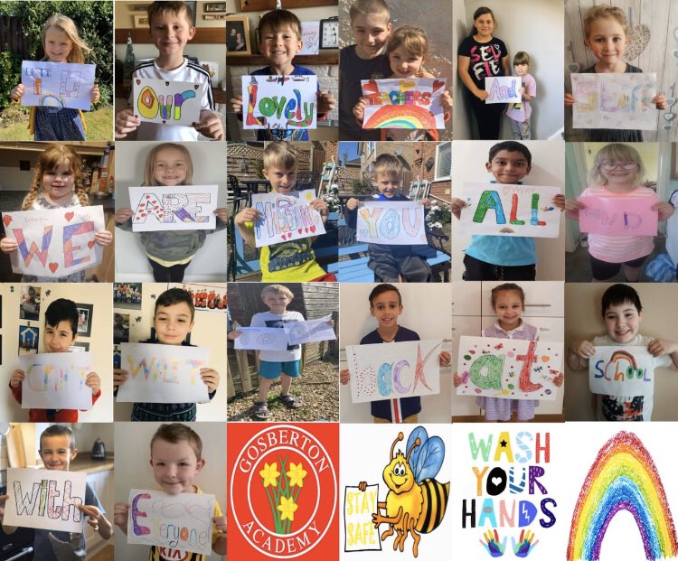 GosbertonAcad's tweet photo. Some of our families have been working hard to get this to our staff! What a fantastic message! #ThankYou #OurFamiliesAreTheBest #MissingYouMore #SeeYouSoon https://t.co/uqPUNaFNTD