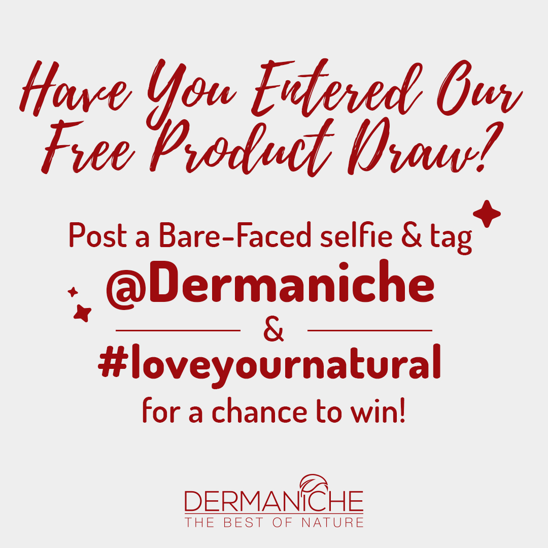 Don’t forget to enter our draw for a free product!  🎉 Post a bare-faced selfie as part of our social media challenge, and tag @dermaiche &amp; #loveyournatural. 🙌❣️ We will be announcing the winners on Friday, May 1st, 2020.  dermaniche.com/love-your-natu…