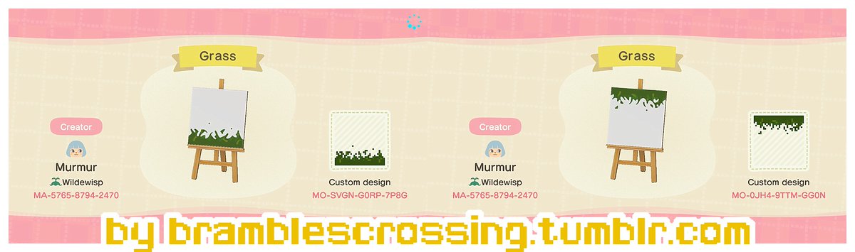 BramsDesigns's tweet image. Some grassy edges to spice up your paths and give your island a more natural feel! ♡ All codes on my creator portal &amp;amp; tumblr!
#ACNHDesign #acnhpattern #ACNHpath  #acnhpatterns #AnimalCrossingNewHorizons #ACNHDesigns #acnhpaths