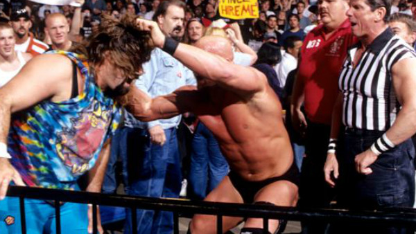 #12 Dude Love vs Steve Austin: WWF 05/31/98 - I keep creeping up to the edge of thinking this is the best WWF match ever. Everything is so note perfect from the long winded intros to Austin counting the pin with Vince's own hand. Beyond all of that, the brawl is really great too.