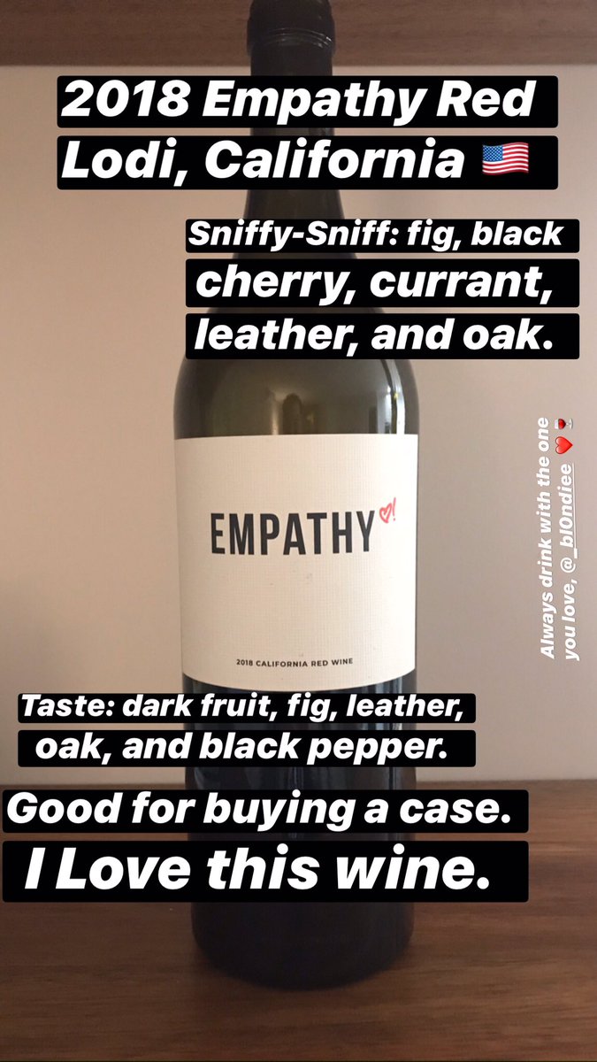 ChristosMo's tweet photo. One of my favorite wines right now!  @EmpathyWines red is just good anytime and for any mood #sniffysniff #wine #winereviews #winelover https://t.co/h9ZnOPIlMc