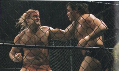 #5 Magnum TA vs Tully Blanchard: JCP 11/28/85 - Tully is so despicable throughout this match and feud and yet as TA has him screaming in pain that he quits, I feel for him. That is human sympathy at its finest and TA triumphantly leaving the cage gives me chills every time.