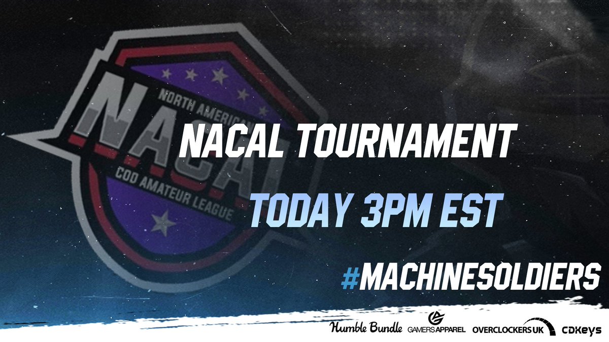 machinesoldiers's tweet photo. The @machinesoldiers  Call of Duty team is playing in a @NACAL_COD  tournament later today! Wish them luck! If it is casted we will let you know! #msefam #machinesoldiers #nacal #CallofDuty https://t.co/qvpqbnYs4z