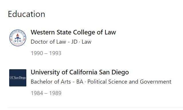 So what would a young law student working for a Federal Judge have to use to connect to a seasoned FBI veteran to elicit information? Well Eric Hahn's LinkedIn says he was a graduate of UC, San Diego. Where did Babak Broumanddo his undergraduate work? UC San Diego