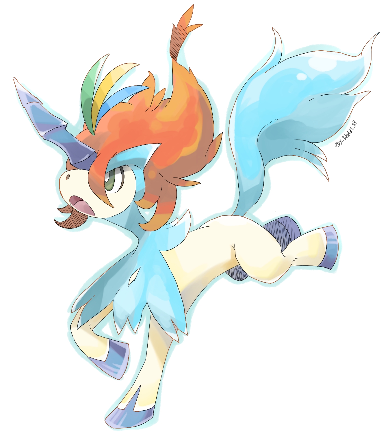 Twitter 上的 竹鳥subalu ポケモン版深夜の真剣お絵描き60分一本勝負 ポケモンイラスト ケルディオ かくごのすがた T Co Eil5warb9y Twitter