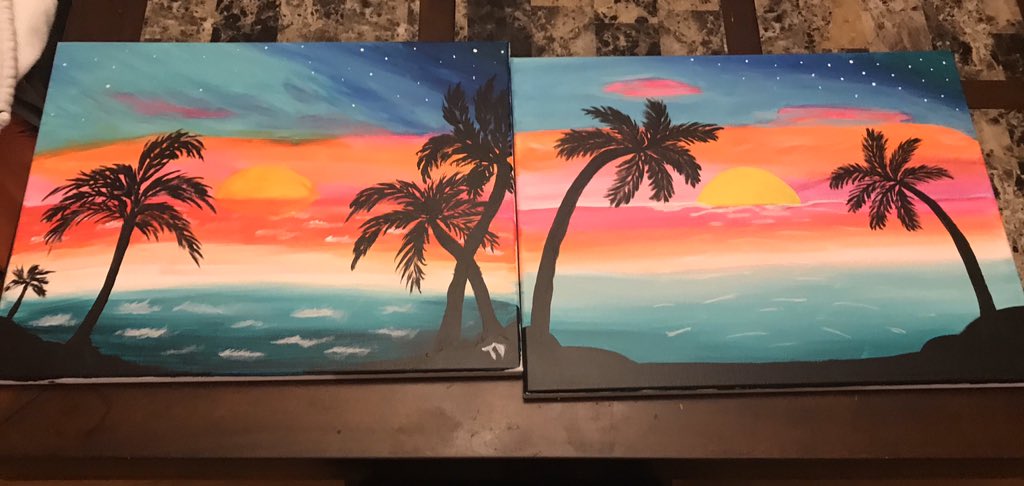 KJSchoolPsych's tweet photo. Day 3 of my #selfcare journey during #COVID19 #QuarantineDiaries was brought to you by @PinotsPalette
My #Fiancé humored me in a #StayAtHome paint and sip date night! It was the perfect end to a long week that seems to be never ending! Cannot wait to do another! #CreateAtHome https://t.co/2qUV1Ibs1K