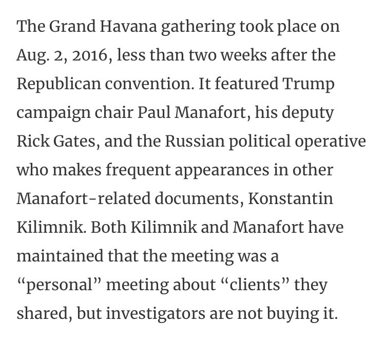That NYC Grand Havana Room, atop Kushner's 667 Fifth Ave... so...very... important...  https://www.google.com/amp/s/www.alternet.org/2019/02/why-a-shady-meeting-in-a-cigar-bar-could-provide-key-evidence-of-a-trump-russia-conspiracy/amp/