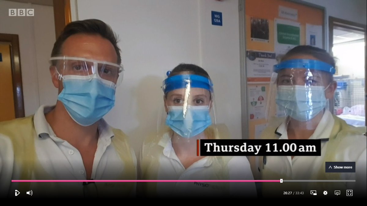 Catch up with physio Tom Meredith's video diary from BBC News, showing the vital work of physiotherapy staff <a href="/UHSFT/">University Hospital Southampton 💙</a>, helping patients with Covid-19 and starting their rehabilitation journey in hospital. 

Watch from 30 minutes: bbc.co.uk/iplayer/episod…