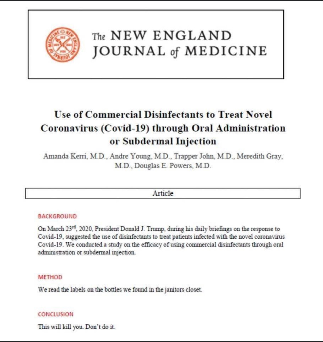 I try to keep up with the latest papers in the top journals, but missed this one <a href="/NEJM/">NEJM</a> ;-)
Need to correct the date.
via <a href="/BenLGreenberg/">Ben Greenberg</a>