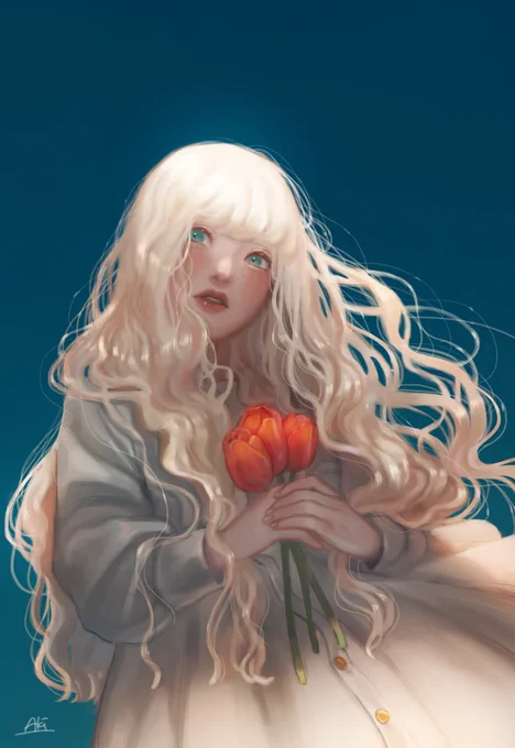 赤いチューリップ #創作 https://t.co/1pjzbfaAPF 