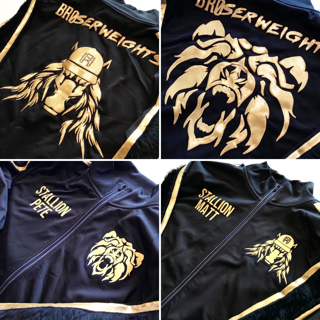 BCBeastDesigns's tweet photo. Hey I’m blown away by the response to these Broserweights Jackets for @PeteDunneYxB and @SuperKingofBros . Gotta keep my boys looking fresh. 
#wwe #wrestling #NXT #NXTUK #broserweights #petedunne #mattriddle https://t.co/f2WKkuOKK0