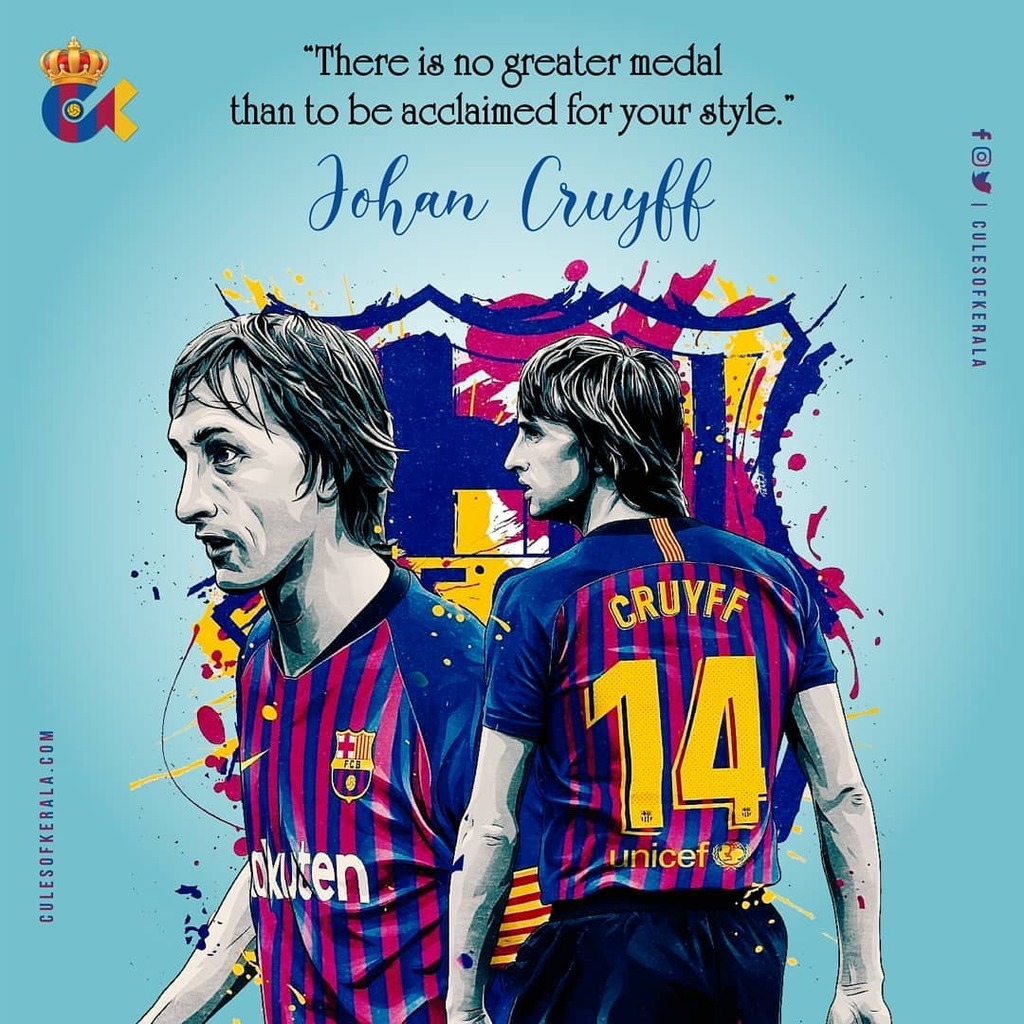 culesofkerala's tweet photo. " Playing football is very simple, but playing simple football is the hardest thing there is. "
Live through our hearts Johan ❤️
Cruyff design credits due ...
#fcbinsta #instafcb #fcblive #igersfcb #fcbigers #barca #culersathome #barcelona #igers #igdail… https://t.co/OqV2eGKvae https://t.co/ETC9nzNWlS