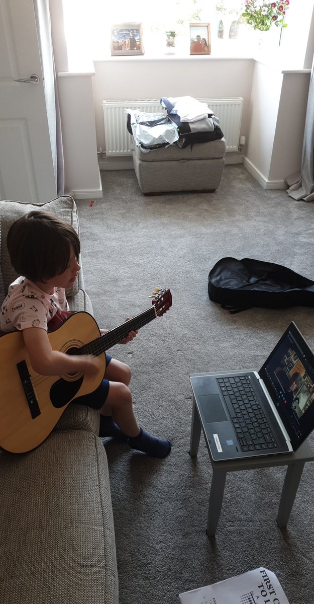 mmmGaryOwen's tweet photo. Big thanks to @timotierney of the @TeaStreetBand for taking the time out to have a sing along with Charlie  this afternoon. He's buzzing. Thanks to @danielnicolson for setting it up #guitarlife #boss https://t.co/uXj4uYIA1s