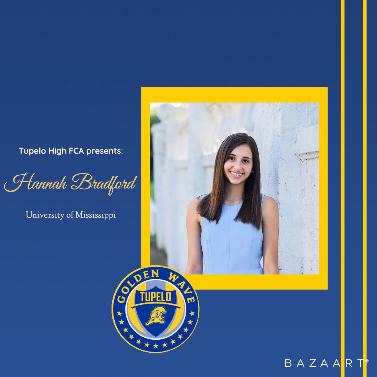 TupeloHighFCA's tweet photo. Hannah will attend Ole Miss and majoring in international studies with the Croft Institute.
“FCA has been one of my favorite things about high school and I have loved the way it has pushed everyone to be open about Christ with others. Thank y’all for showing up on Friday mornings https://t.co/Shu6XS5Q7v