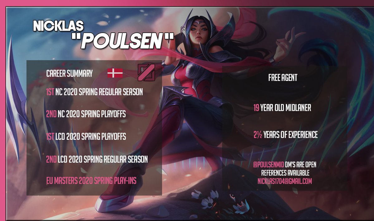 After an overall pretty good split with vipers, I will now be actively looking for a new team.
Open to any offers but highly prefer full-time position.

Dm’s are open: likes and retweets highly appreciated.