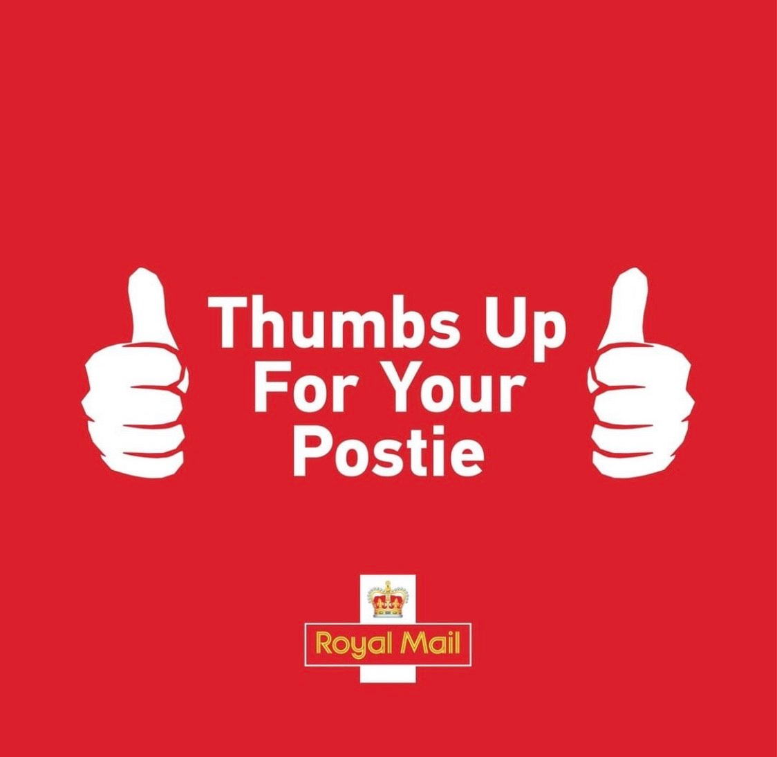 Royal Mail are encouraging people to show support for their postie by giving them a 'thumbs up'. This can be in real life (but keeping a 2m distance) or by sharing a thumbs up selfie using #ThumbsUpForYourPostie. Get involved and show your support for your postie! 👍