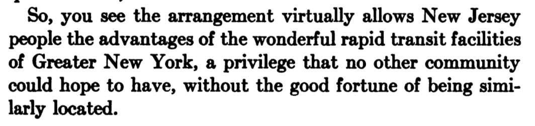 1917: The advantages of integrating the transit services of NYC and Newark are obvious and inevitable: "wonderful", "privilege", "good fortune"