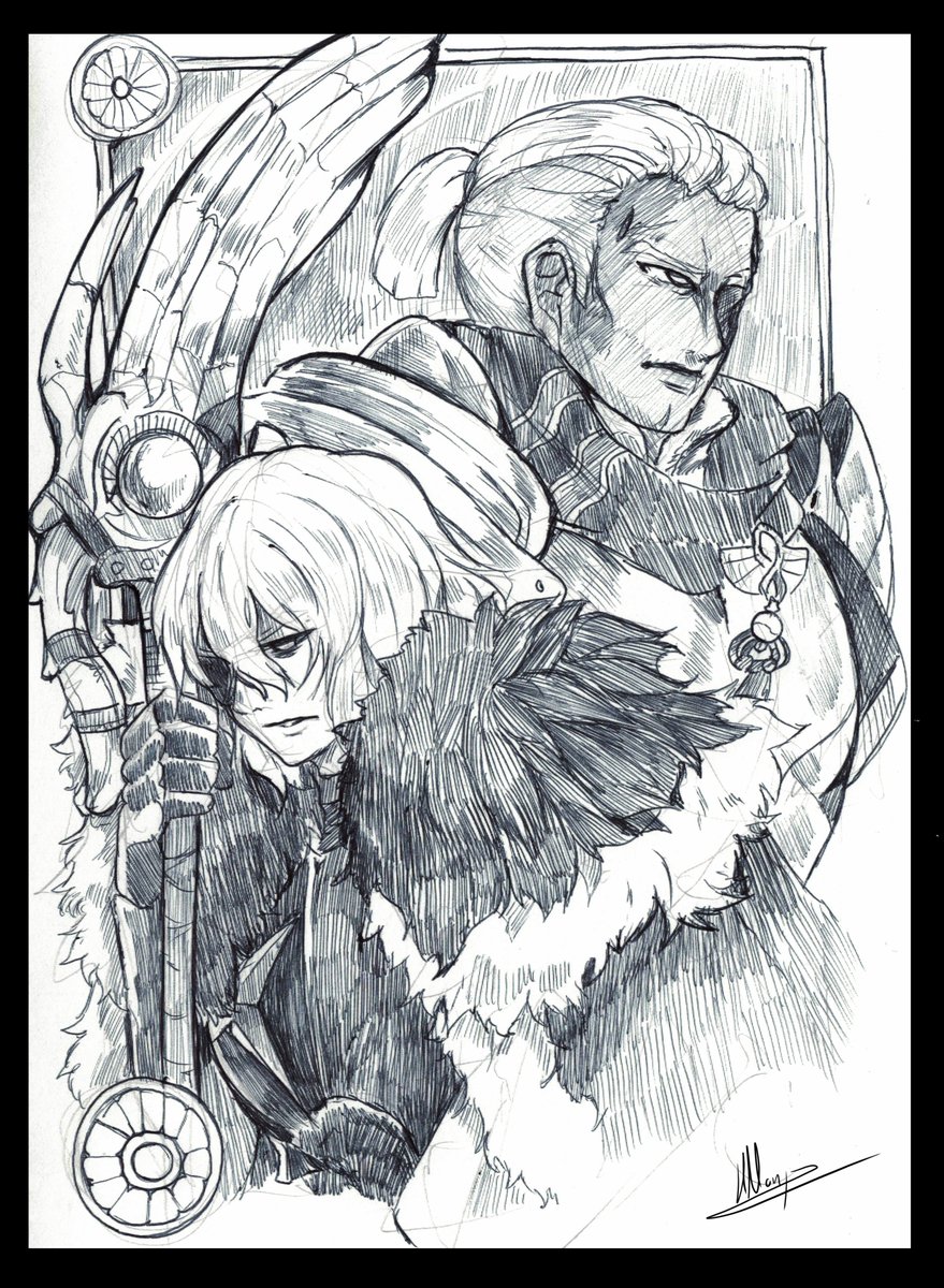 Ballpen sketch Comission for @malignantfood 

thanks soo much for can made Dimitri and Deude

#FEH3H #FireEmblem3Houses #dimitri #Deude #sketch #comission #ballpen 