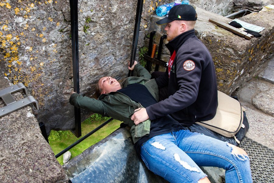 Blarney Castle is in Cork & was Home to the Gaelic MacCarthy family. It dates from 1446. It’s said that if you kiss the Blarney Stone you’ll have the ‘gift of the gab’. You certainly need your wits about you to do it!