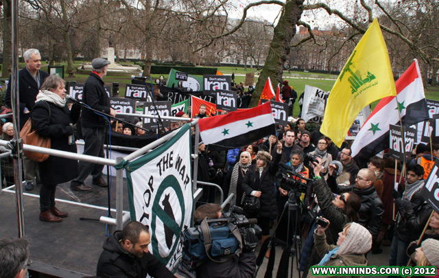 One notably shameful episode will give you a good measure of German and her comrades. In 2012, yet another ritual hate-on-America event was held at the US Embassy in London. Hezbollah banners were duly raised as German, Corbyn and other far-left cranks addressed the crowd. 5/11