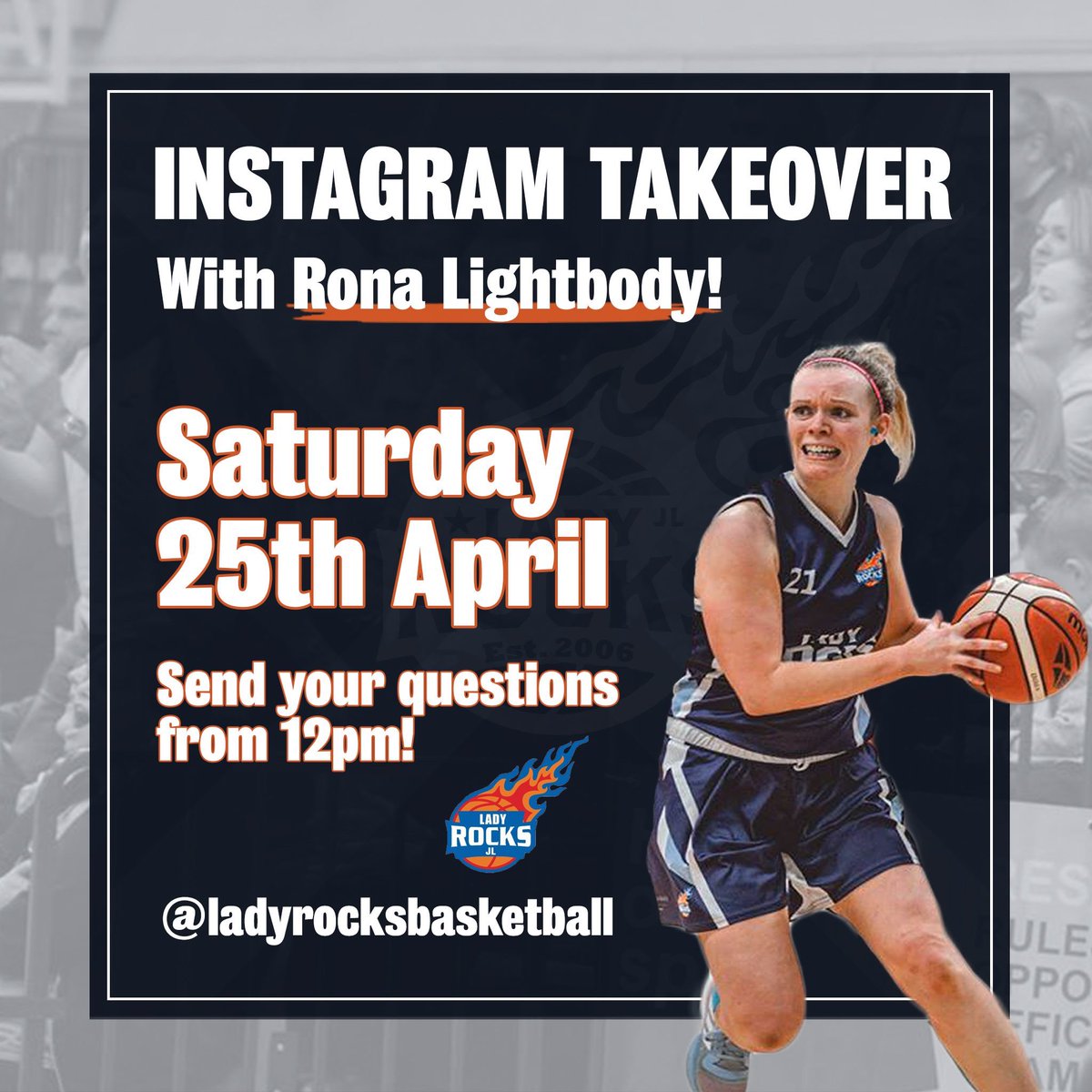 Don’t forget that throughout today @r_lightbody has taken over the @LadyRocks_bball Instagram account- get your questions in!