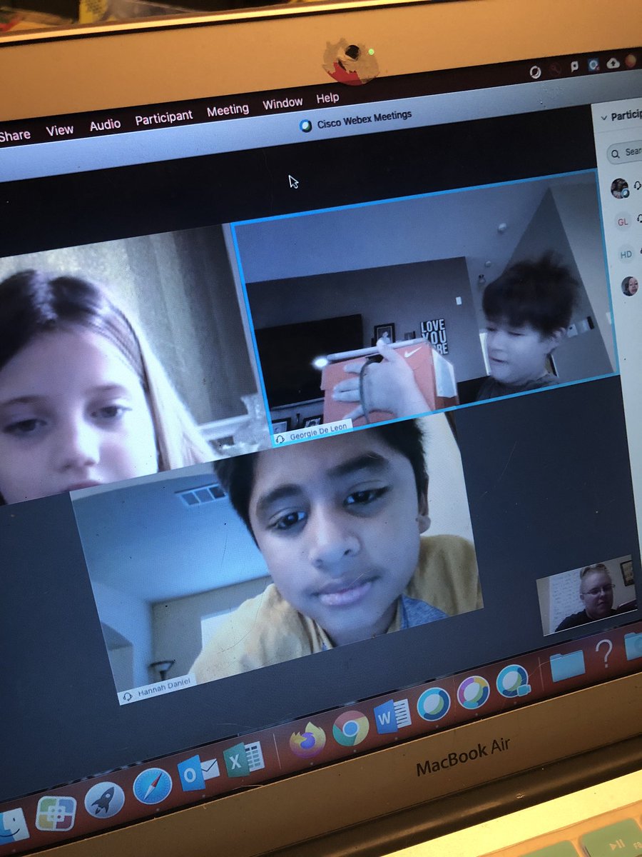 JosephC3rd2021's tweet photo. Small group WebEx meetings to share the kids Build-a-Box with recycled items for an Earth Day activity! They were all very creative and I wish I had taken more pictures, but was loving the time with my kids! 💙♻️💚🌎 #distancelearning @MorningsideES https://t.co/RMCOhOZ8hc