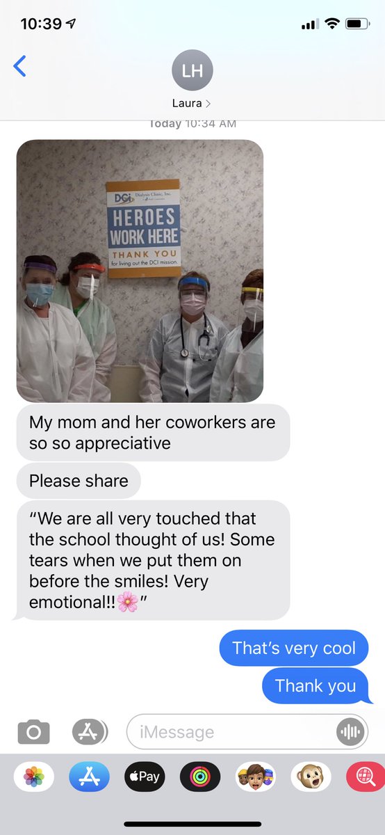 GFtechteam's tweet photo. The gf tech team made a few more deliveries of 3D printed face shields on Friday and received this message back this morning from the glens falls rental center staff. Feels great to be a small part of such a good deed and grateful to work everyday with people with such big hearts https://t.co/FWHYc6rbXu