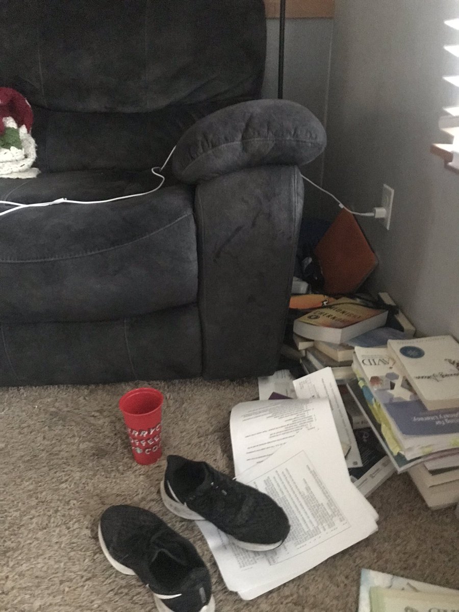 MajaliseTolan's tweet image. A4: I sit right here and read, drink coffee, work, take naps, and stack messy book piles. I know my husband can’t stand this spot of our house. I really need to organize it. I’m sitting on the floor next to it now. It is quite messy. 😂🤦‍♀️ #LeadLAP #bereal #ownthemess