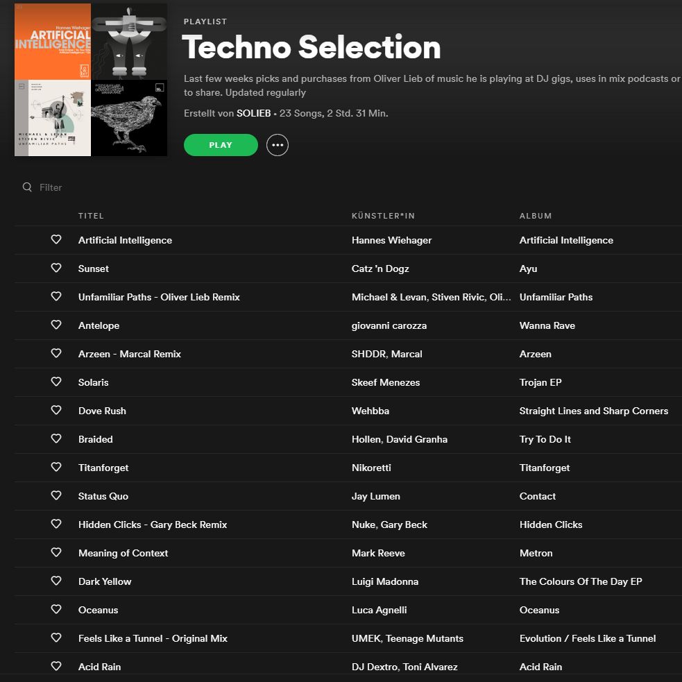 My Techno Selection Playlist on Spotify is updated for you Music Lovers 🥰with 23 songs and 151 minutes playtime. 
Check it out and leave a follow if you like it. Cheers 😍
#technomusic #Playlist #StayHome #Spotify 
open.spotify.com/playlist/1zgen…