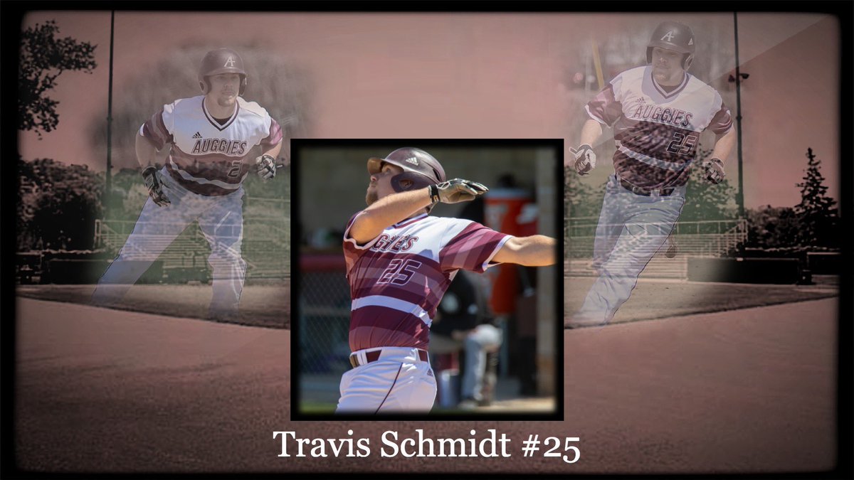 AuggieBaseball's tweet photo. Wanted to start our senior salute with @tjschmidt265
Schmidty is a phenomenal person and ballplayer. He has had such a positive impact on everyone in the program. Travis genuinely cared about his teammates and wanted to see everyone succeed. We love ya Trav 🚚! #auggiebaseball https://t.co/t36Aib49po