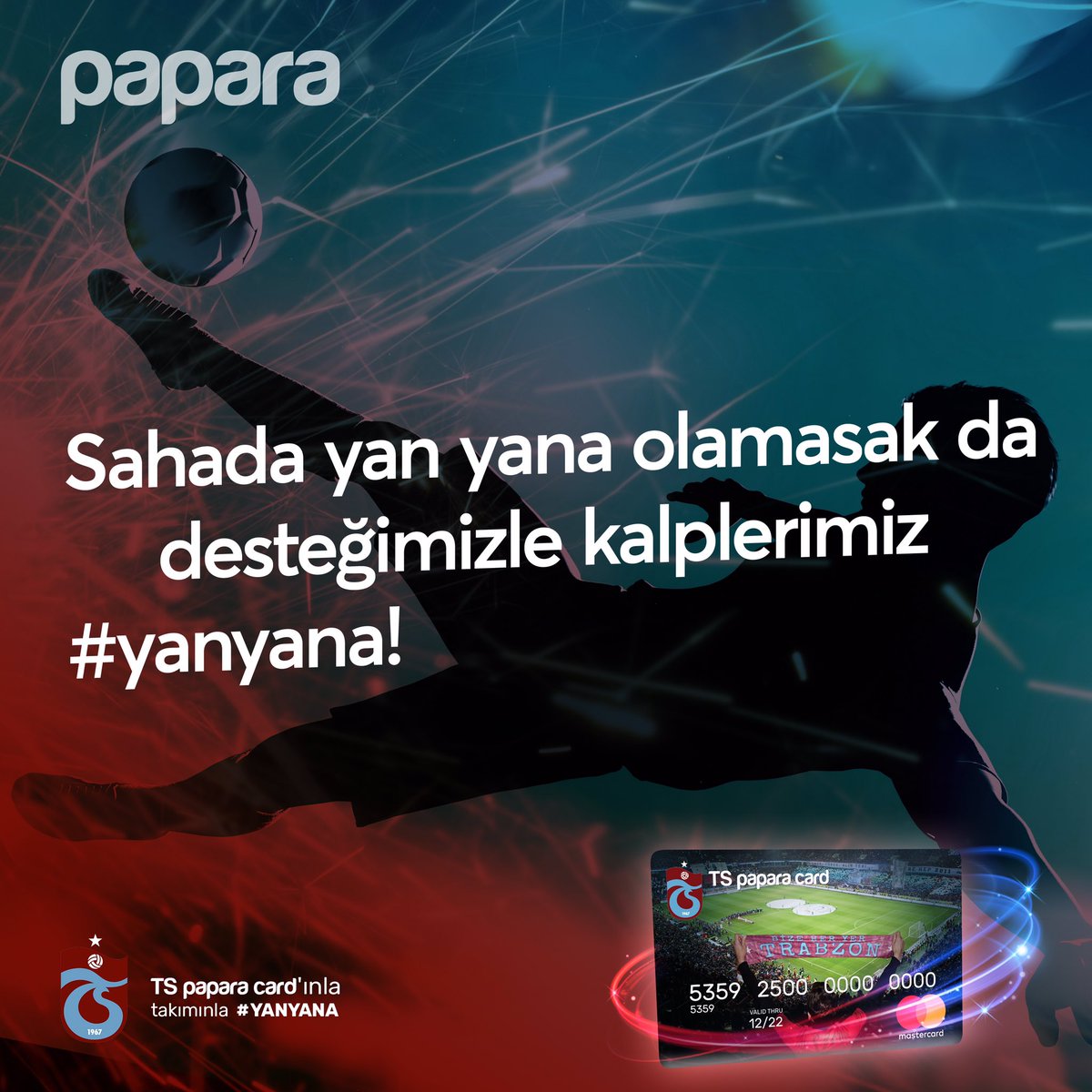 Trabzonspor's tweet photo. Evdeyken bile takımının yanında ol!
TS Papara Card ile yaptığın online alışverişlerin takımına destek olsun. 🙌 #Papara #TSPaparaCard https://t.co/LV421Mtj5S