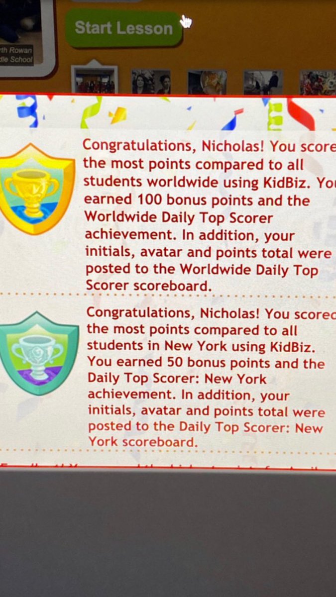 Congrats to Nick G. For being the WORLDWIDE daily top scorer on Achieve! Your effort & passion for learning is inspiring! 🌟 @ViolaAchieves