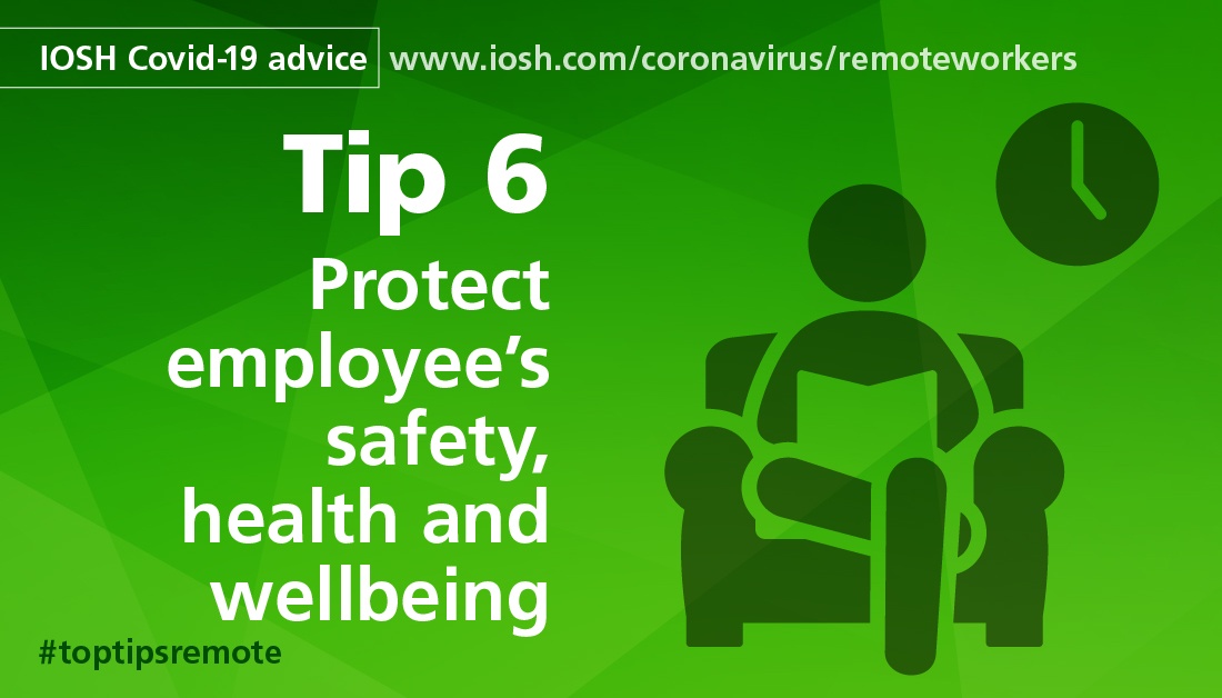 IOSH_tweets's tweet photo. We encourage you to help protect employees’ safety, health and wellbeing while they work at home. You can do this by encouraging them to have a suitable workspace, adequate lighting and remove any trailing leads. https://t.co/zFFuF7X1hb #Covid19 #toptipsremote #remoteworkers https://t.co/PRqtiwwTIW