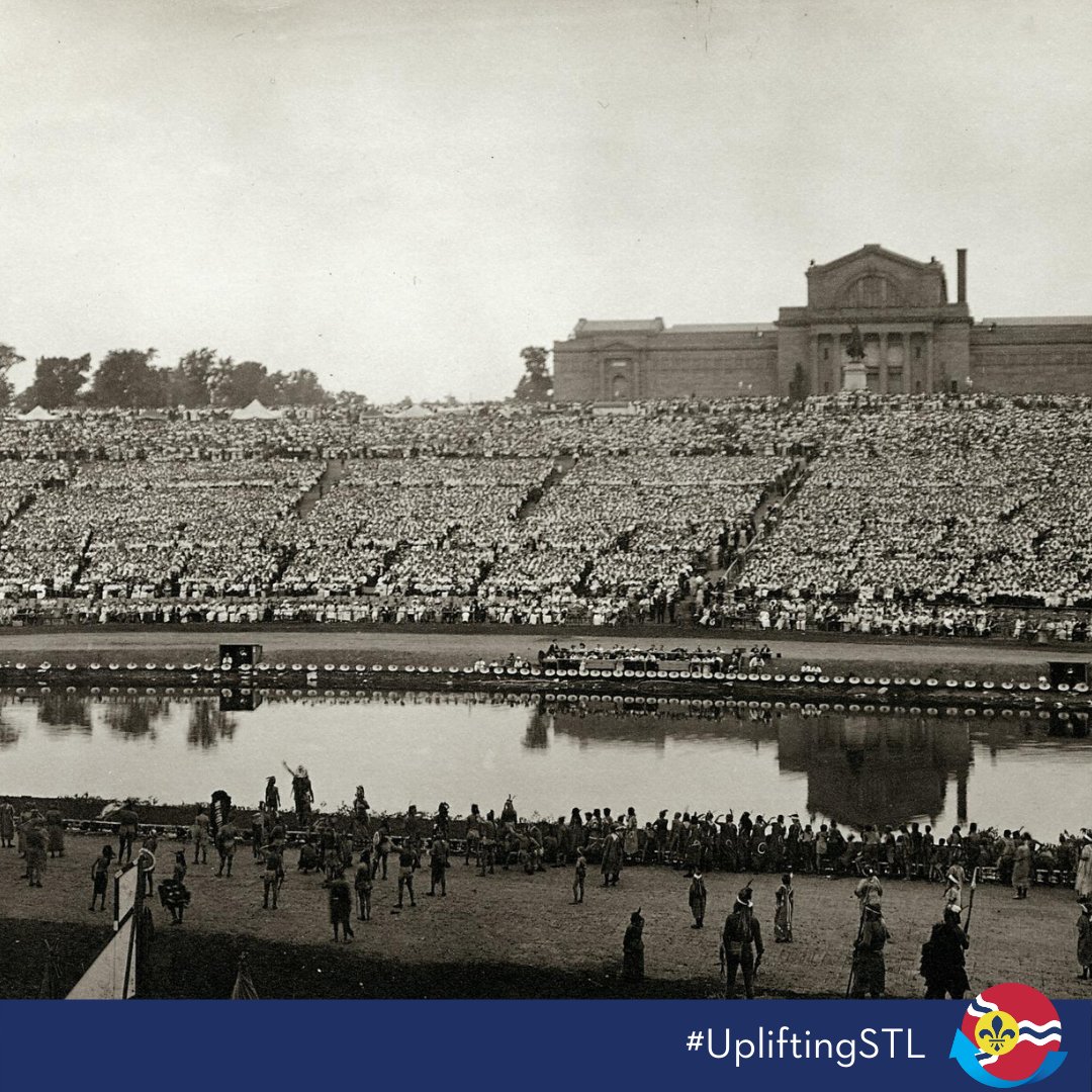 mohistorymuseum's tweet photo. How do you celebrate a city’s birthday? In 1914, when the city of St. Louis turned 150 years old, city leaders thought they had the answer: they decided to stage an epic play with a cast of thousands that would trace the entire history of the city. #UpliftingSTL https://t.co/SMNSCYRHQU