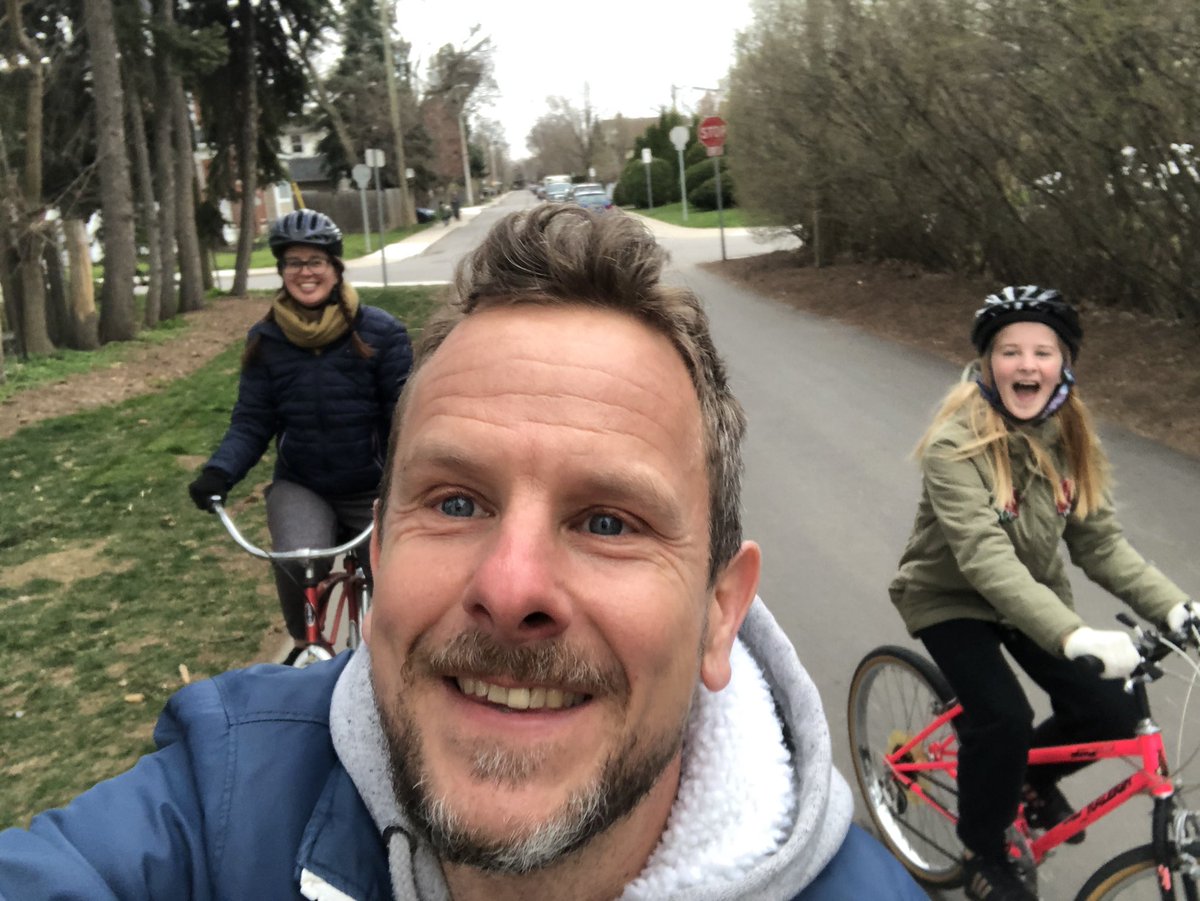 MarcAlexSkully's tweet photo. So my wife Heather hadn’t been able to ride her bike since having her sternum broken in a car crash 5 years ago (balance issues) - she made it her goal during #Covid_19 quarantine to get back to cycling. Took many attempts but she did it. So proud of her. #HamOnt #NeverGiveUp https://t.co/9az5VjaPjC