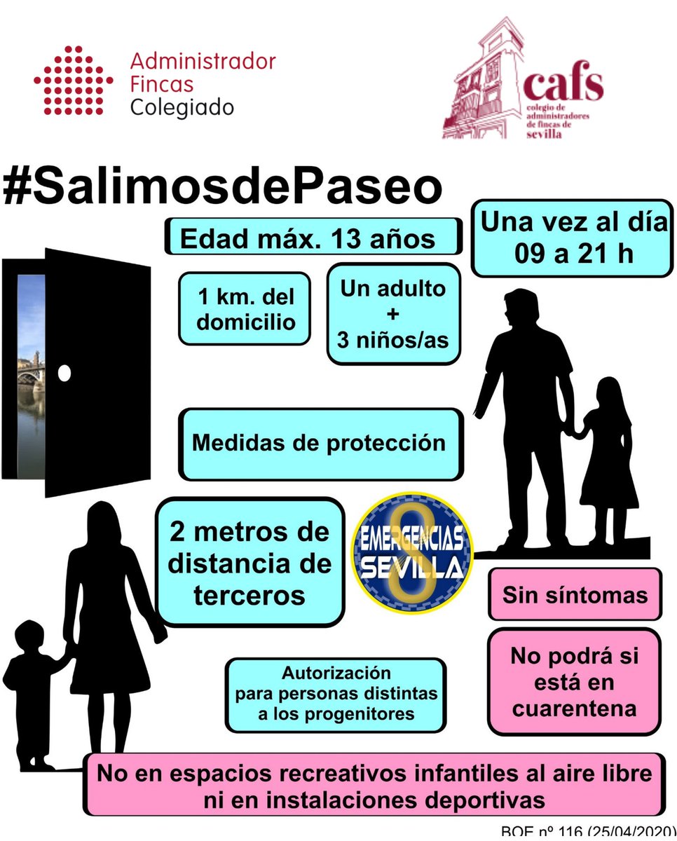 CAFSevilla's tweet photo. 🚶 Desde el @CAFSevilla y @EmergenciasSev compartimos estas recomendaciones para que la salida con los menores sea lo más segura posible. #Salimosdepaseo https://t.co/H0P7rLzi3X
